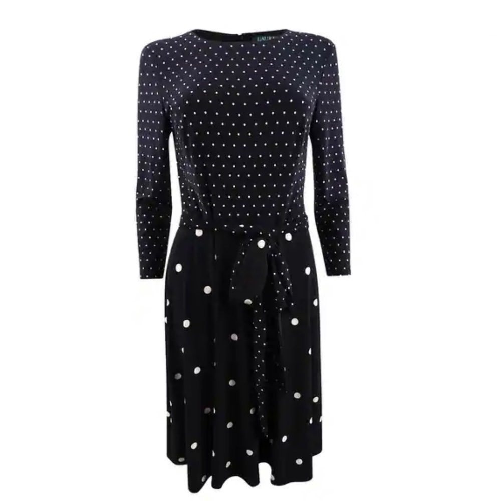 Ralph Lauren Polkadot fit and flare dress Size 6P - Picture 1 of 6